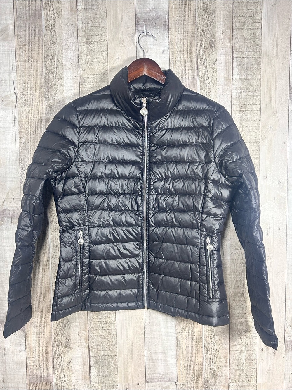 Calvin Klein Packable Premium Down Puffer Jacket Med Black Lightweight Quilted